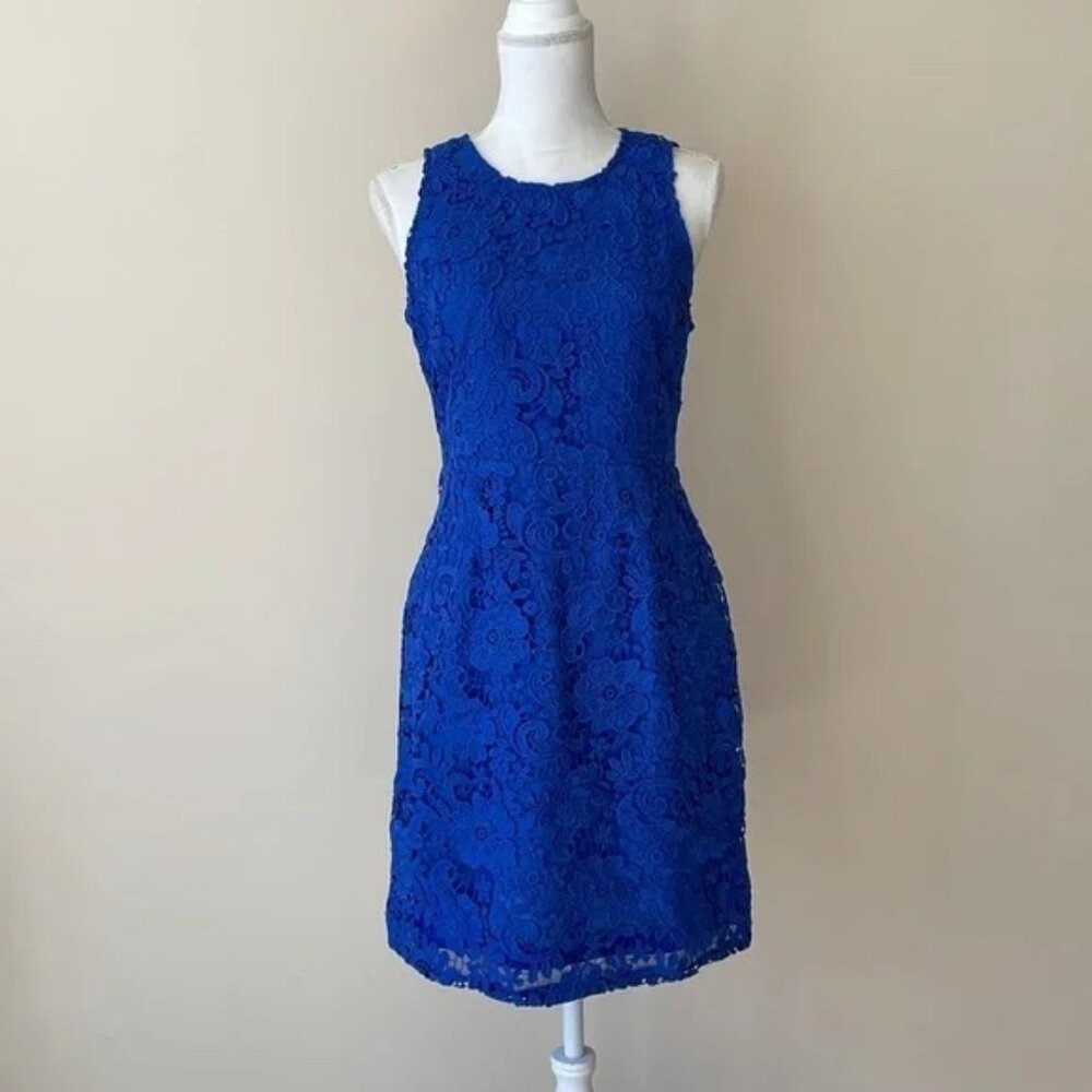 J.crew blue lace dress